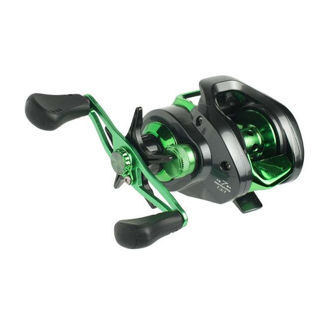 Green Baitcasting Reel 6+1BB Fishing Reel High Speed 7.3: 1 Gear Ratio Magnetic Brake System Baitcaster Reel - 副本
